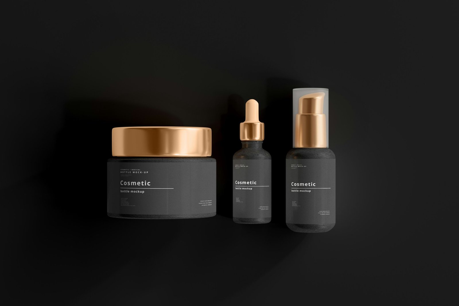 two bottles of cosmetic products on a black background